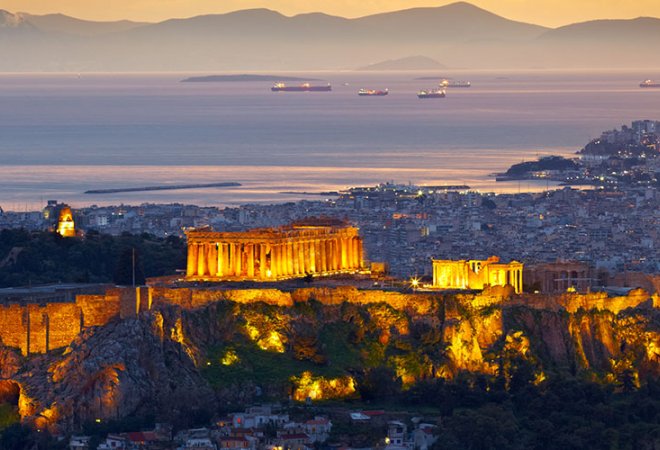 Acropolis de noche, Atenas